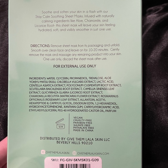 🖤 Pick Any 3/$30 Sale Give Them LaLa Sheet Masks - Picture 2 of 4